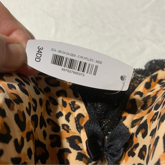 Adore Me 34DD Cheetah Print Underwire Bra, NWT, T-Shirt Lightly Filled Cups - Picture 7 of 9